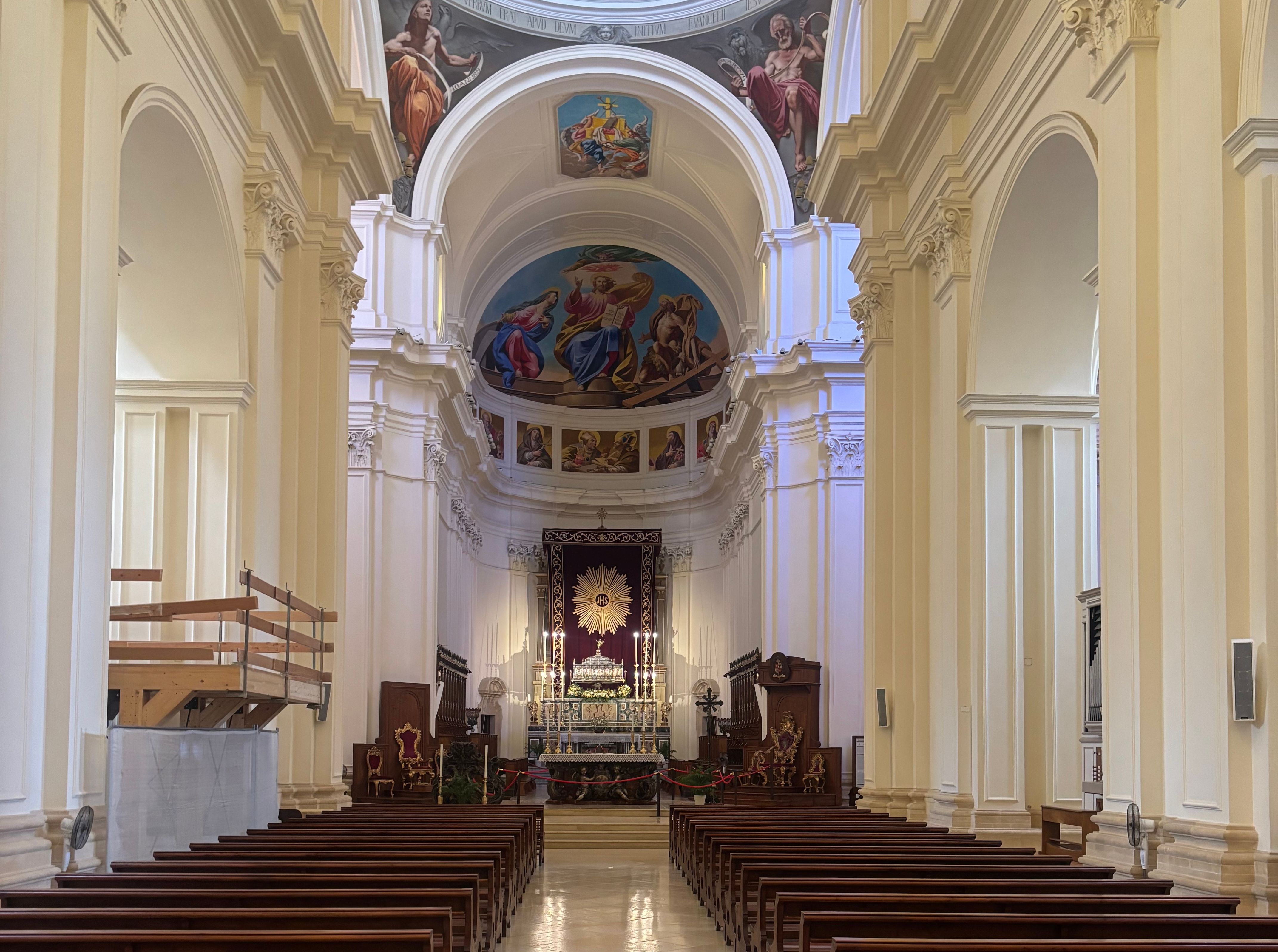 A view from the back of a cathedral